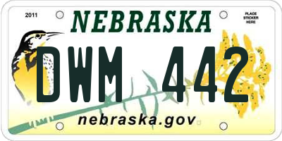 NE license plate DWM442