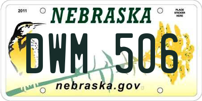 NE license plate DWM506