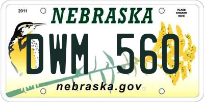 NE license plate DWM560