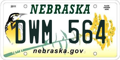 NE license plate DWM564