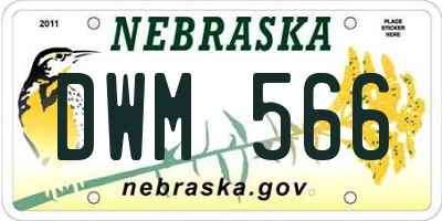 NE license plate DWM566