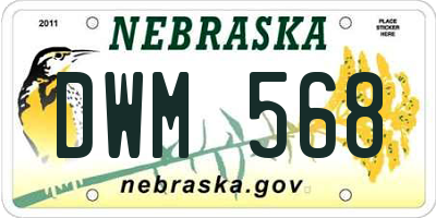 NE license plate DWM568