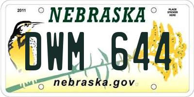 NE license plate DWM644