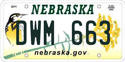 NE license plate DWM663