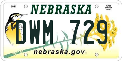 NE license plate DWM729