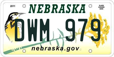 NE license plate DWM979
