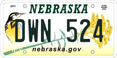 NE license plate DWN524