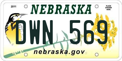 NE license plate DWN569