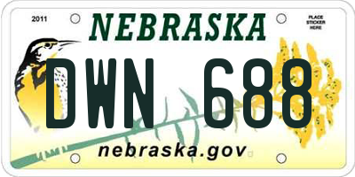 NE license plate DWN688