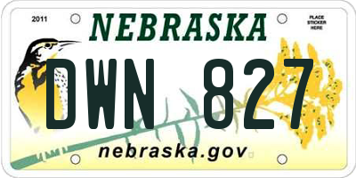 NE license plate DWN827