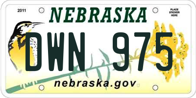 NE license plate DWN975