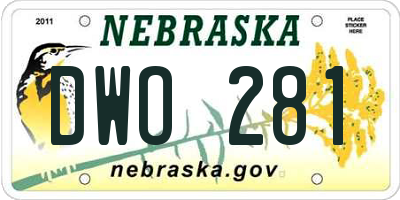 NE license plate DWO281