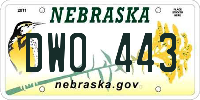 NE license plate DWO443