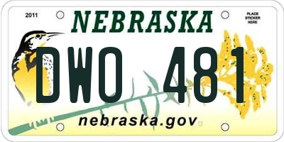 NE license plate DWO481