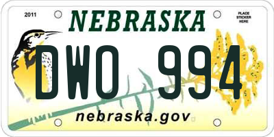 NE license plate DWO994