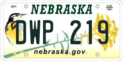 NE license plate DWP219