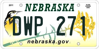 NE license plate DWP271
