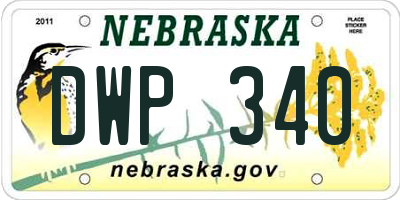 NE license plate DWP340