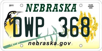 NE license plate DWP368