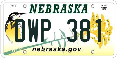 NE license plate DWP381