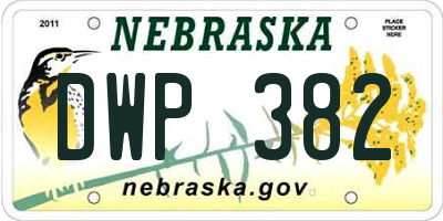 NE license plate DWP382