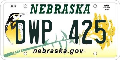 NE license plate DWP425
