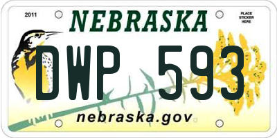 NE license plate DWP593