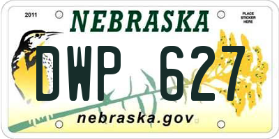 NE license plate DWP627