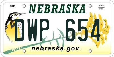 NE license plate DWP654