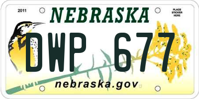 NE license plate DWP677