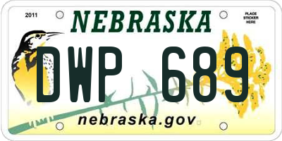 NE license plate DWP689