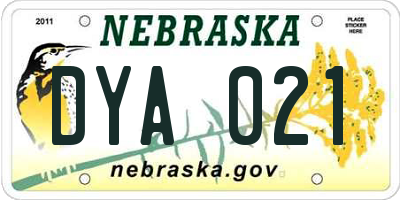 NE license plate DYA021