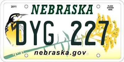 NE license plate DYG227
