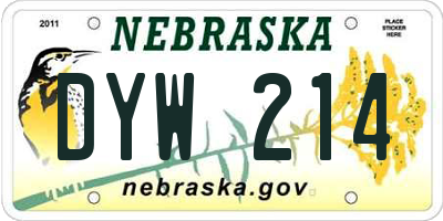 NE license plate DYW214