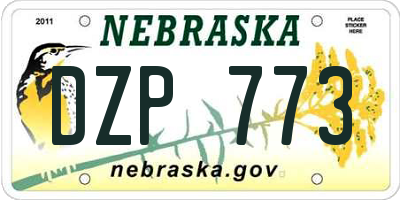 NE license plate DZP773