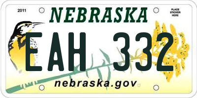 NE license plate EAH332