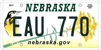 NE license plate EAU770