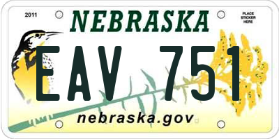 NE license plate EAV751