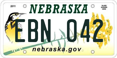 NE license plate EBN042