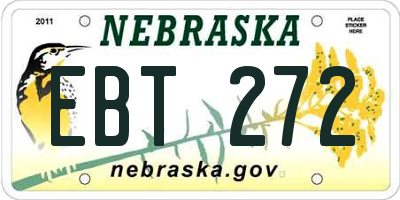 NE license plate EBT272