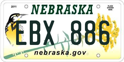 NE license plate EBX886