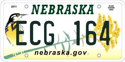 NE license plate ECG164
