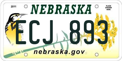 NE license plate ECJ893