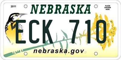 NE license plate ECK710