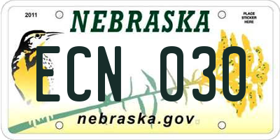 NE license plate ECN030