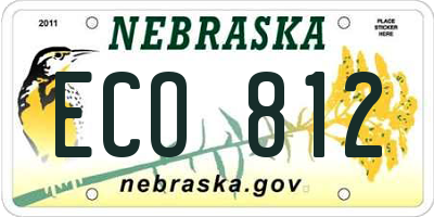 NE license plate ECO812