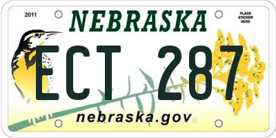 NE license plate ECT287