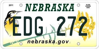 NE license plate EDG272