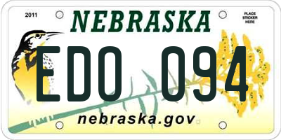 NE license plate EDO094