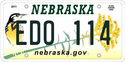 NE license plate EDO114